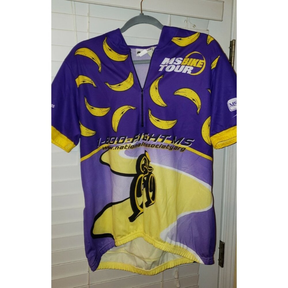 revi FIGHT MS cycling jersey 1/2 zip XL 3 pocket preowned MS BIKE TOUR